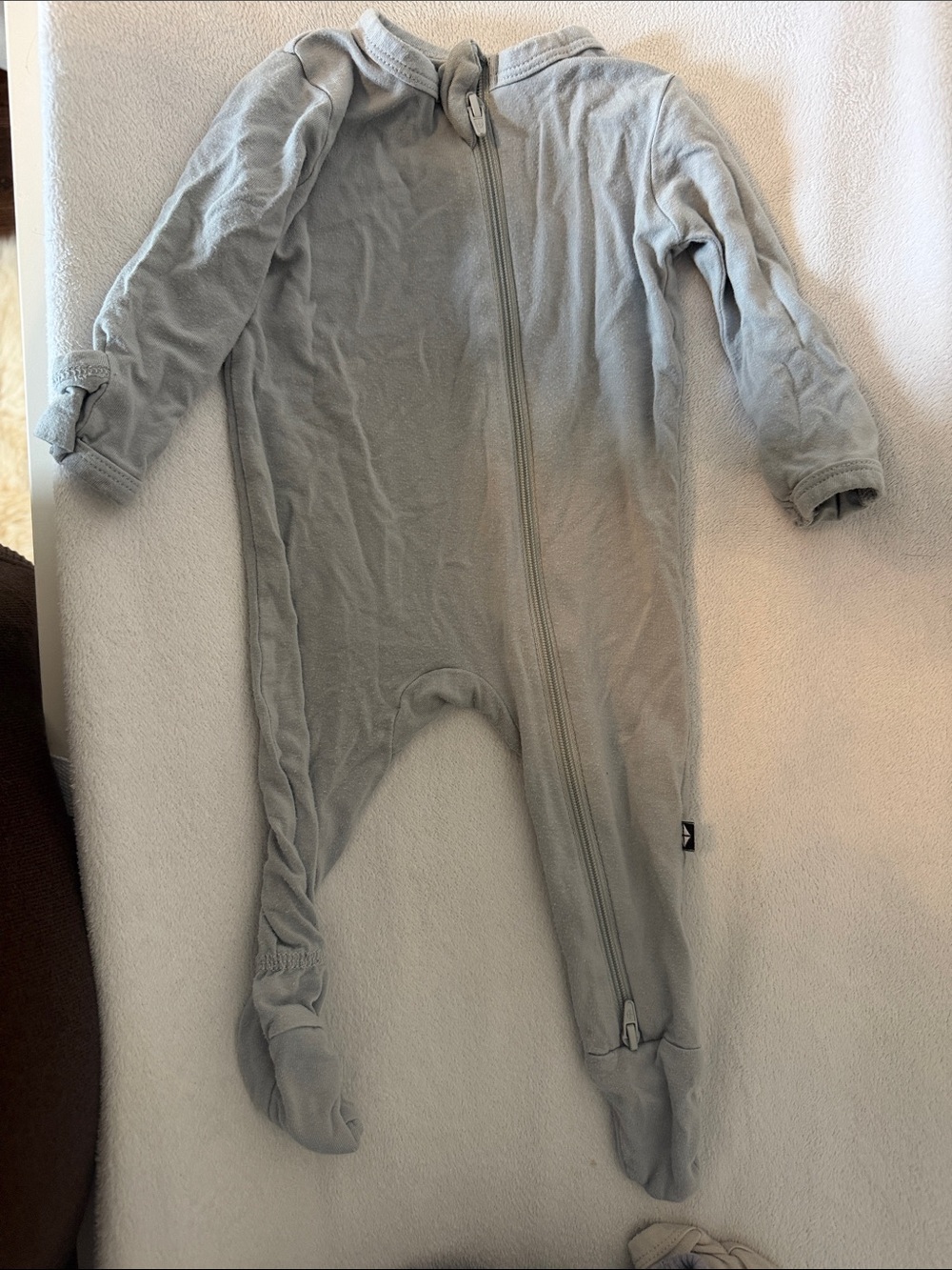 Kyte BABY Gray Footed Zippered One-Piece Pajamas